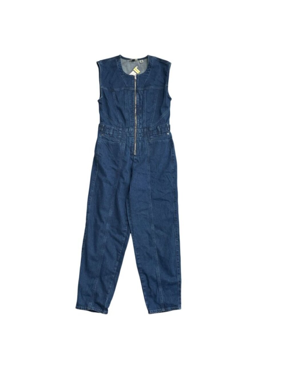 NWT Universal Thread Women's 8 Denim Jumpsuit Sleeveless Zip Front Blue J1747 - Picture 3 of 13